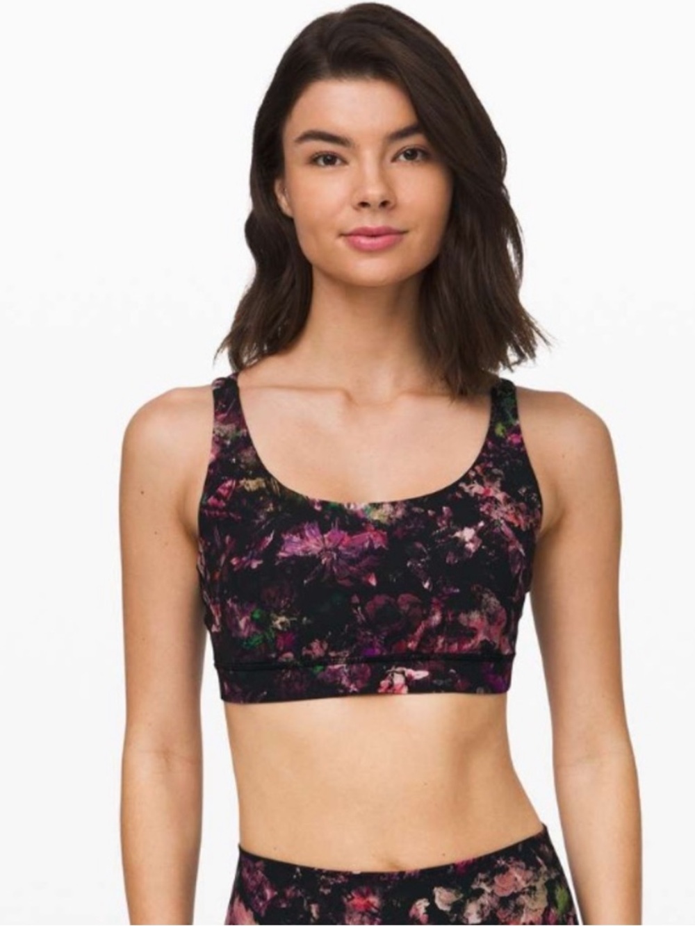 Lululemon Energy Bra Sz 8 Floral Illusion Black